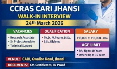 [Walk-in on 24 March] CCRAS CARI Jhansi Recruitment 2026