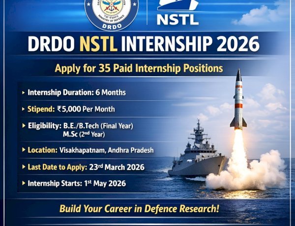 [23 March] DRDO NSTL Paid Internship 2026 (35 Posts)