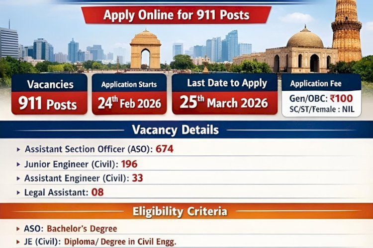 [25 March] DSSSB JE, ASO, AE & Legal Assistant 2026 (911 Posts)