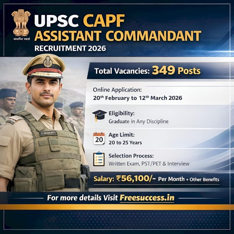 [12 March] UPSC CAPF Assistant Commandant (AC) 2026 (349 Posts)