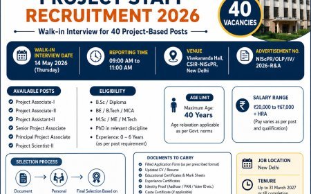CSIR NIScPR Project Staff Recruitment 2026 – Complete Details