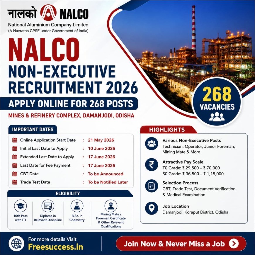 NALCO Non-Executive Recruitment 2026: Full Guide (268 Posts)