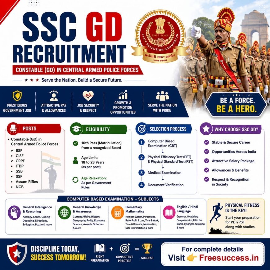 SSC GD Recruitment 2026: Complete Guide to Application Process, Syllabus, Exam Pattern and Preparation Strategy