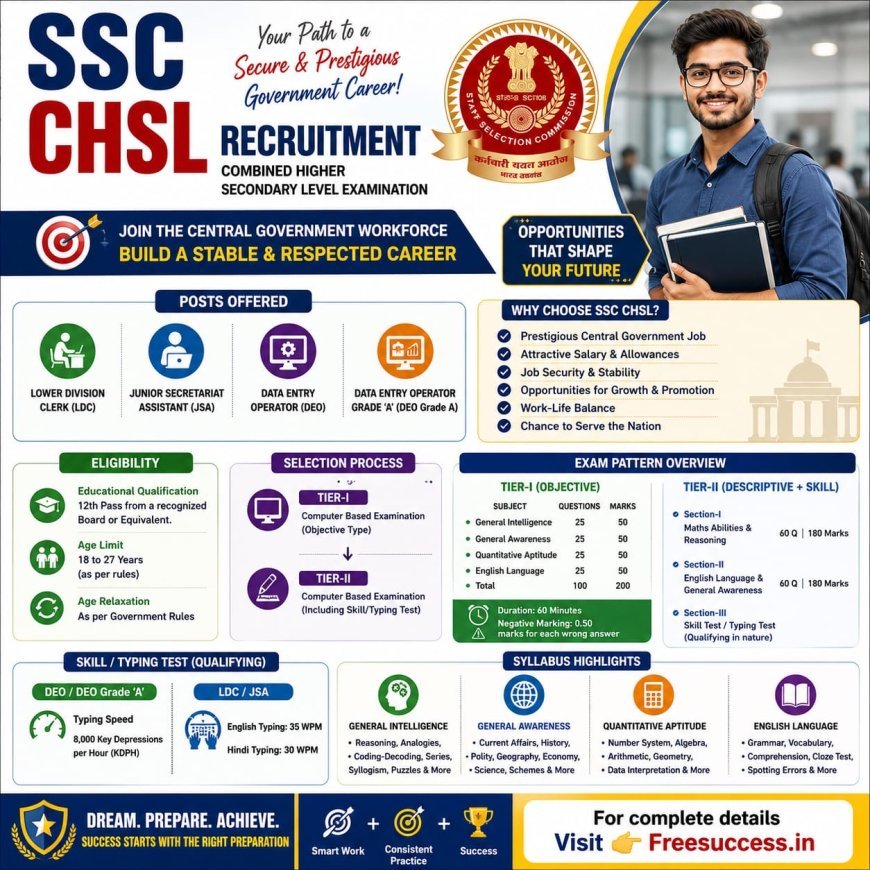SSC CHSL 2026: Complete Guide to Application Process, Syllabus, Exam Pattern  and Preparation Tips