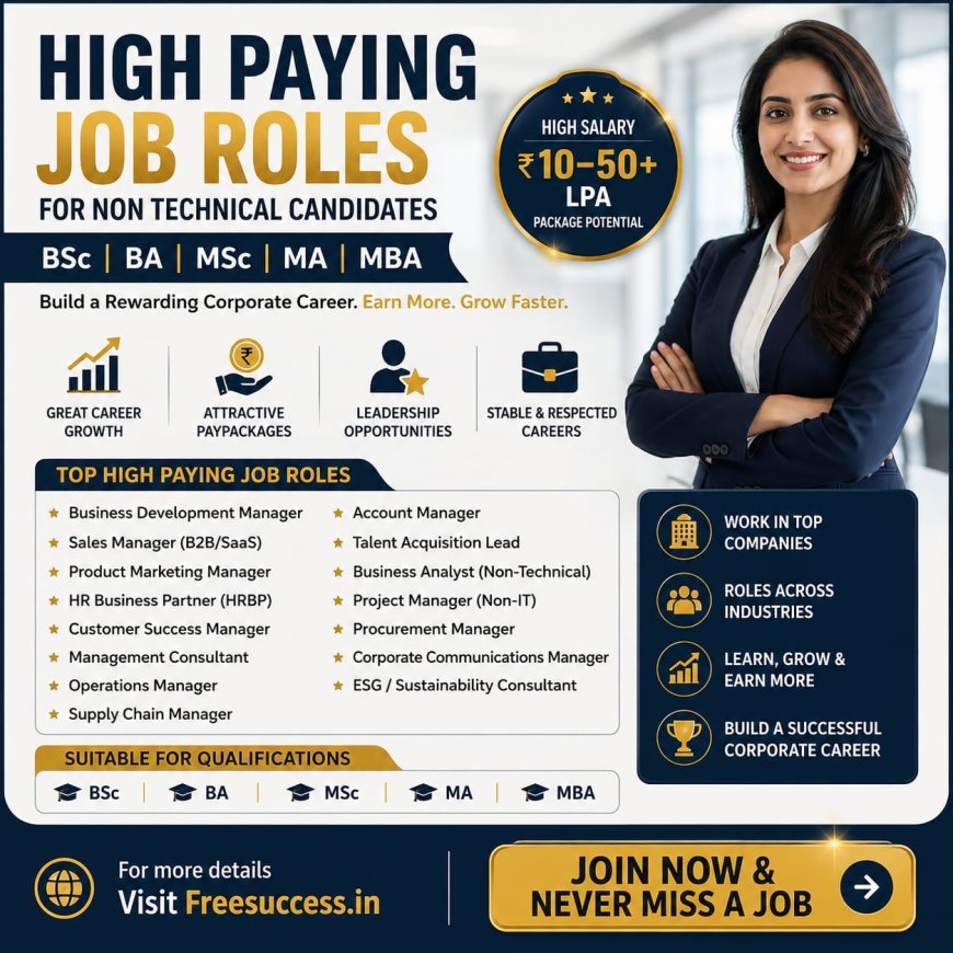 High paying Corporate Job roles 2026 : Company & Apply Links for Non technical candidates