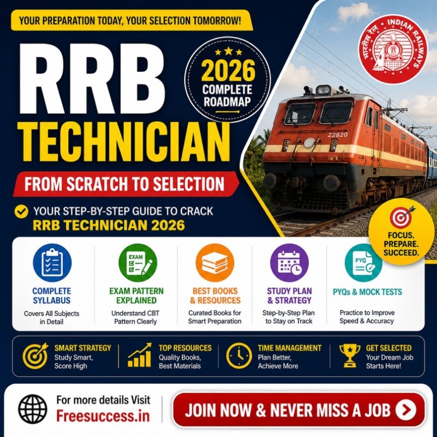 RRB Technician 2026 Complete Roadmap: Syllabus, Exam Pattern, Study Plan, Books & Preparation Guide