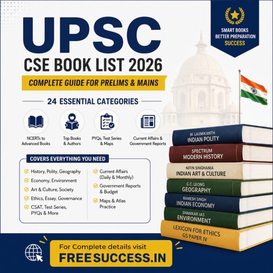 Complete UPSC Book List 2027 (Subject-Wise): Best Books for Prelims & Mains with Authors