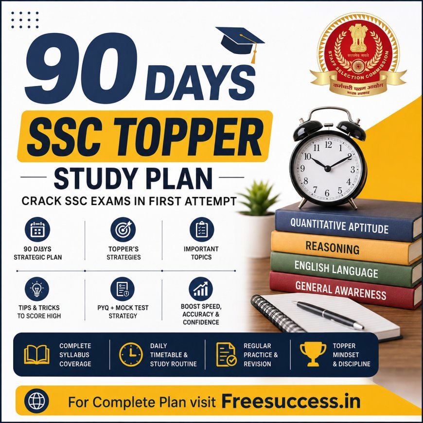 90 Days SSC Topper Study Plan 2026: Crack SSC Exams in First Attempt