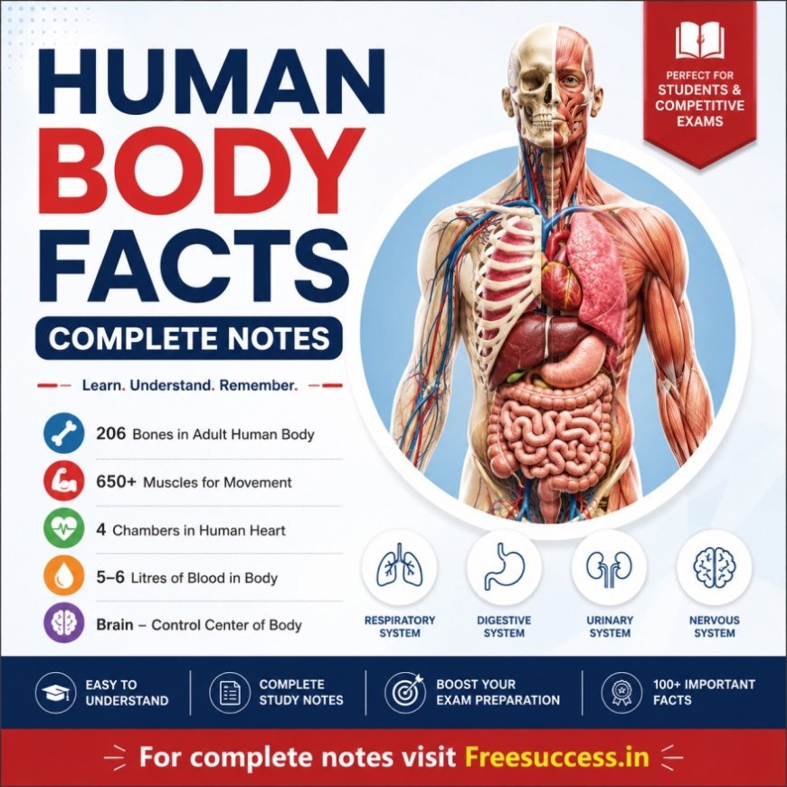 Human Body Facts: 100+ Amazing Facts & Complete Notes PDF