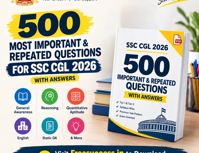 500 Most Important & Repeated Questions for SSC CGL 2026 PDF Free Download
