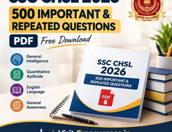 SSC CHSL 2026: 500 Most Important & Repeated Questions Free PDF